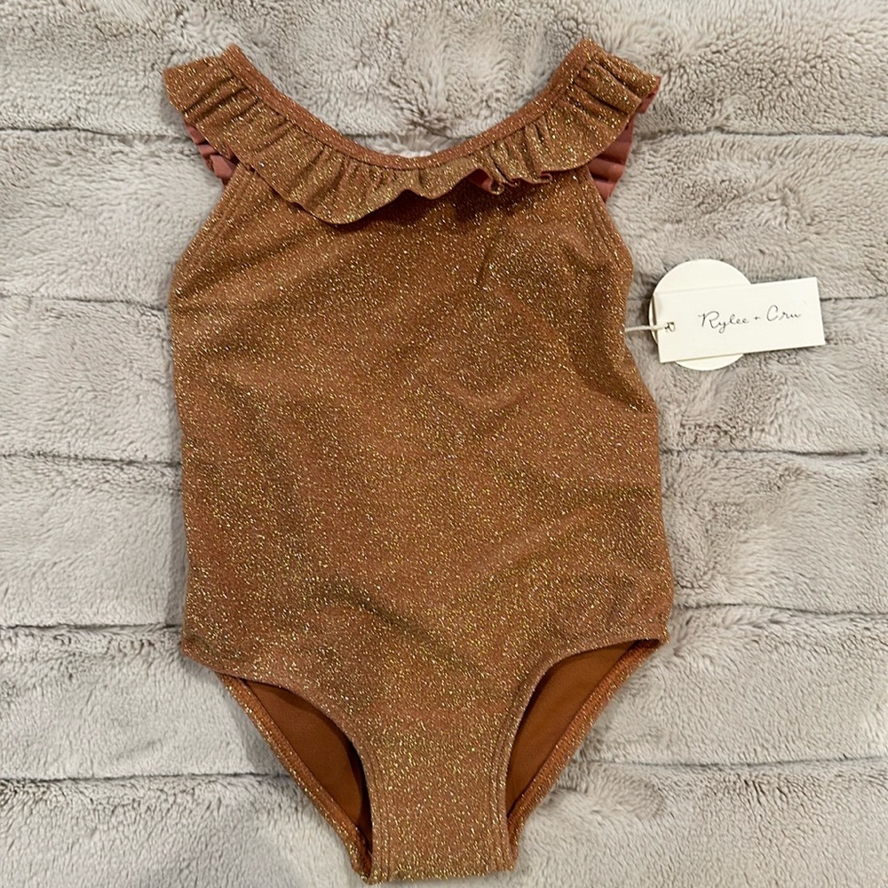 Rylee and Cru Copper Arielle tarracotta Bathing Suit (18-24m)